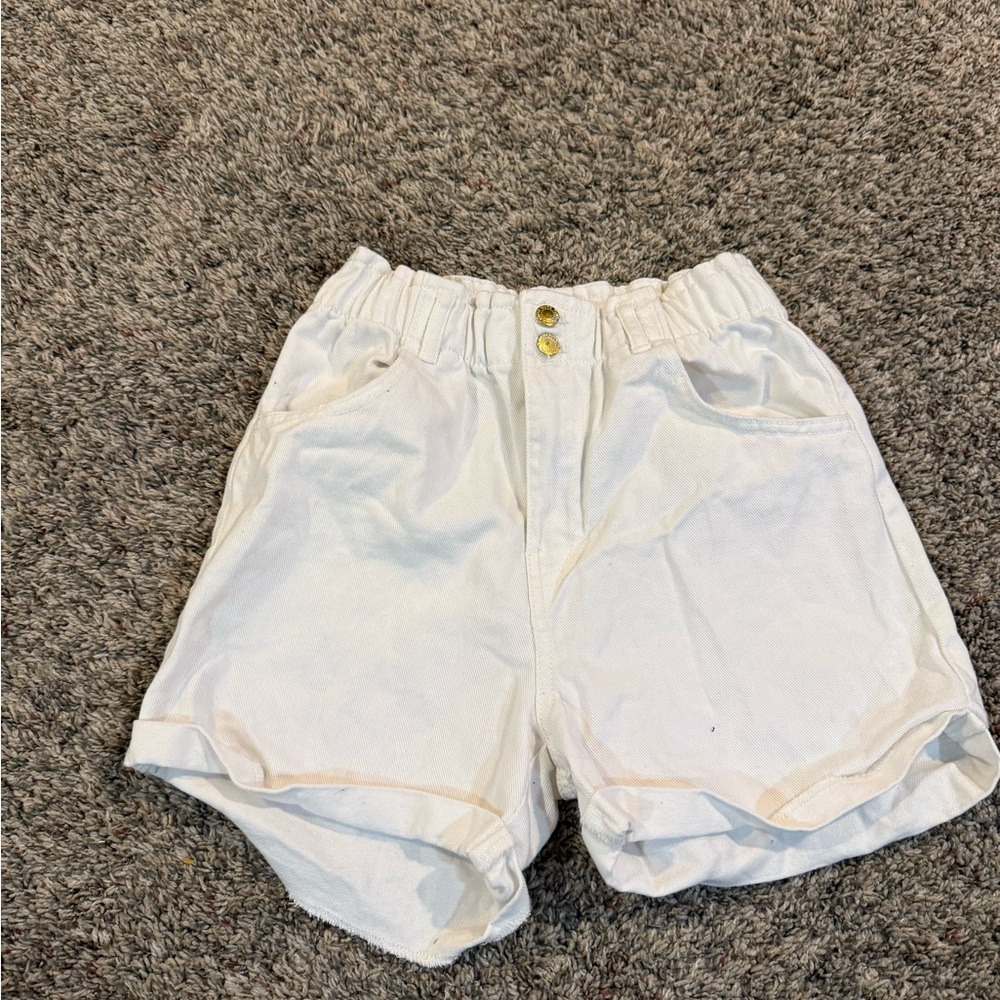 White Casual Shorts